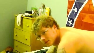 Young gay amateur breeding after sixtynine with inked stud