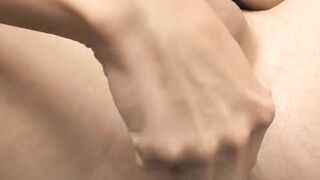 Chad a blonde twink wanks while shoving a large dildo into a hot ass