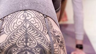TRANSFIXED - Ladyboy Yoga Instructor Emma Rose Sneaky Rough Fucks Doggy Style Jewelz Blu During A Class