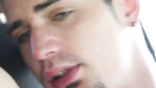 Intense take turns cock sucking in the car by horny Bray Love and Haze Weiler