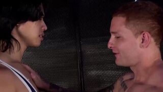 Hung Coach Jeremiah gets down and naughty with his Japanese athletes
