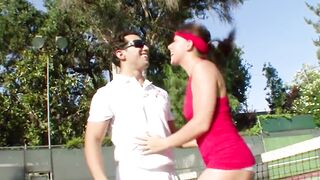 Playing tennis with her is an experience