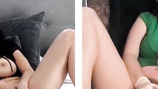 GirlsFollow.com - Reagan Foxx and a nerdy teen babe's mutual masturbation on camera
