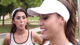 TeenBesties.com - Hot basketball coach teaches girls how to eat pussy properly
