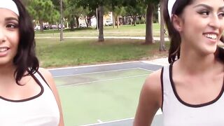 TeenBesties.com - Hot basketball coach teaches girls how to eat pussy properly