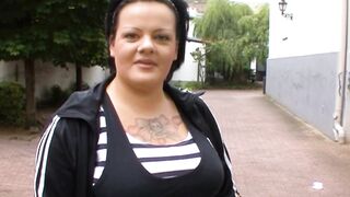 Normal German chubby sluts persuaded to sex casting on the street