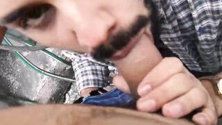 LatinoJuice.com - Bearded hottie Antonio showered on his face by my sticky load of cu