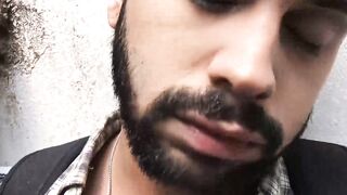 LatinoJuice.com - Bearded hottie Antonio showered on his face by my sticky load of cu