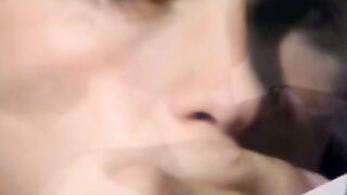 Hot Chad flexed every muscle while puffing his red cig