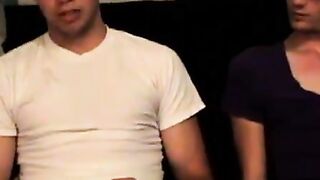 Beautiful teen sucking big cock and hammered in threesome