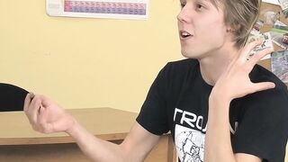 Smooth twink Kaiden Ertelle fucked from behind after hot BJ