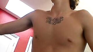 Young Joey Steels rubs his dick over his sexy undies