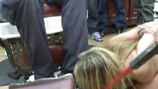 Petite blonde slave group public fucked