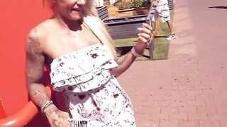 Vehicle sex on a blind date with a blonde tattoo celeb