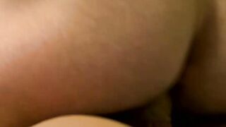 Twink unloads jizz on himself white his ass is anal slammed