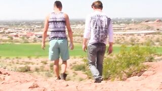 Twink unloads jizz on himself white his ass is anal slammed