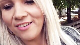 Public sex met inside the forest with a chubby blonde