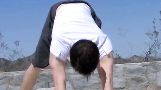 Adaptable twink winds up snapping off after suggestive extending