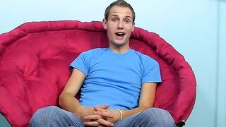 Young fellow does a meeting prior to playing with his dick