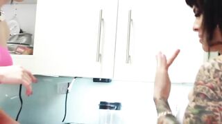 Wild Asian ladyboy Venus Lux stroking dick with adorable tbabe