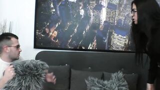 Mature sucks cocks in threesome before getting creampied