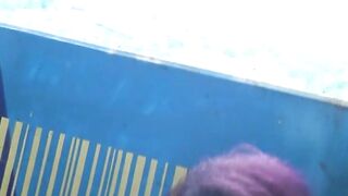 Young half-african woman seduced in sex public