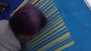 Young half-african woman seduced in sex public