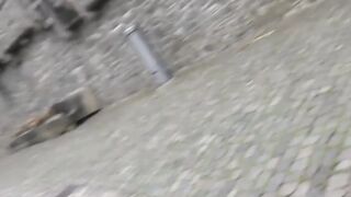 Young half-african woman seduced in sex public
