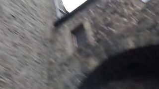 Young half-african woman seduced in sex public