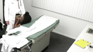 Adorable Ebony Olivia Jayy has a pussy checkup from her big dicked doctor