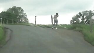 Racy hitchhiker WowLara boned inside the forest