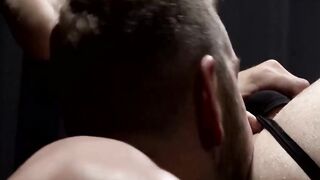 Muscle top Johnny Ford uses his rock hard tool to dominate Tom Bentleys ass
