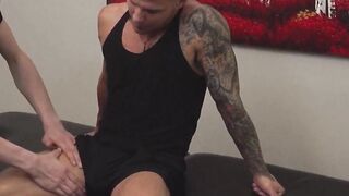 Horny Baily Wilde giving jock Archer Croft an extra sensational massage