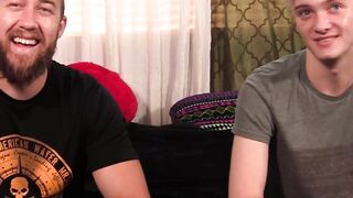 Hunk hottie John Powers oiled and sensually jacked off by Oliver Tucker