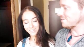 Sweet 18 year old with mini titted seduces for sex into the hotel