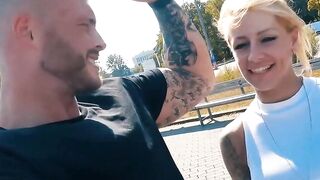 Fitness skank with tattoo dates stranger for sex