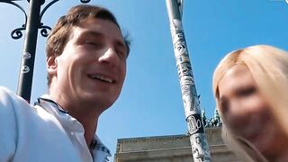 Good blonde ripped at street casting