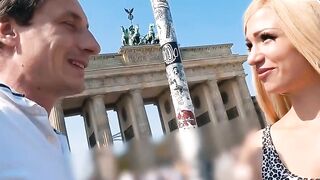 Good blonde ripped at street casting