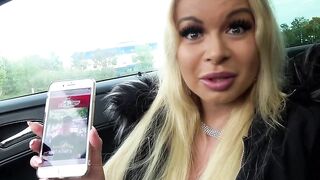 Little blonde meets huge man to banged