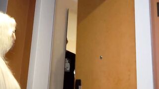 Little blonde meets huge man to banged