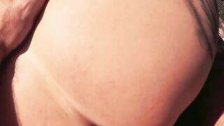 Sex on the side of the road with a inked breast miracle