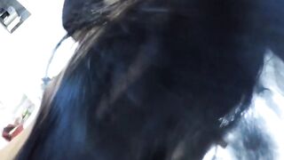 Thin mom with african hair having cumshot sex