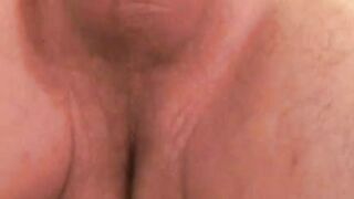 Tattooed senior jerking off his cock and cums in hot solo