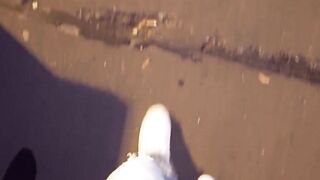 Outdoors sex met with blonde glasses snake