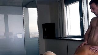 Blonde mom picked up into outdoor by Casanova