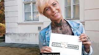 Inked blonde recorded at a real sex seen