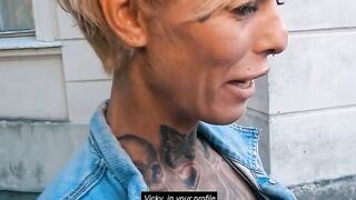 Inked blonde recorded at a real sex seen