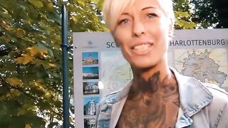 Inked blonde recorded at a real sex seen