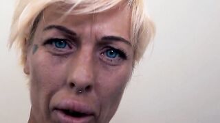 Inked blonde recorded at a real sex seen