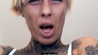 Inked blonde recorded at a real sex seen